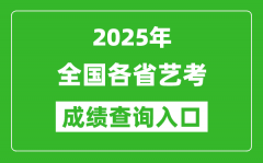 2025年全國各省藝考成績查詢入口網址匯總表
