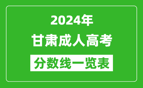 2024年甘肅成人高考錄取分數線一覽表（含2022-2023歷年）