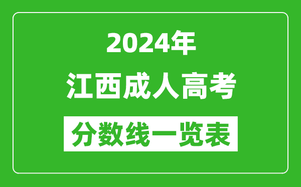 2024年江西成人高考錄取分數線一覽表（含2022-2023歷年）