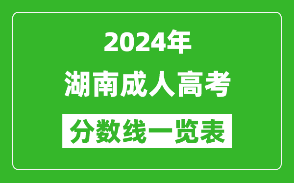 2024年湖南成人高考錄取分數線一覽表（含2022-2023歷年）