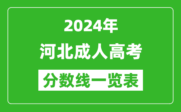 2024年河北成人高考錄取分數線一覽表（含2022-2023歷年）
