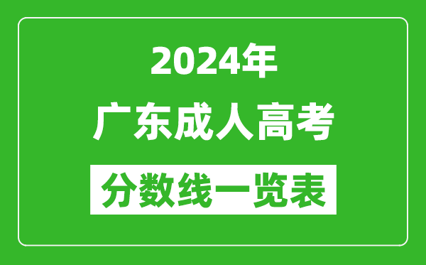 2024年廣東成人高考錄取分數線一覽表（含2022-2023歷年）