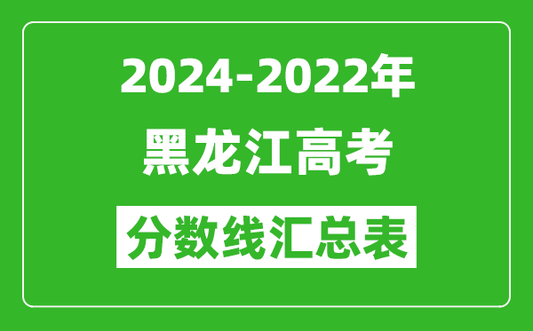黑龍江2024-2022近三年高考分數線匯總表(2025參考)