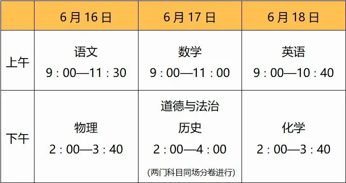 2025年無(wú)錫中考時(shí)間幾月幾號(hào),各科目具體時(shí)間安排表