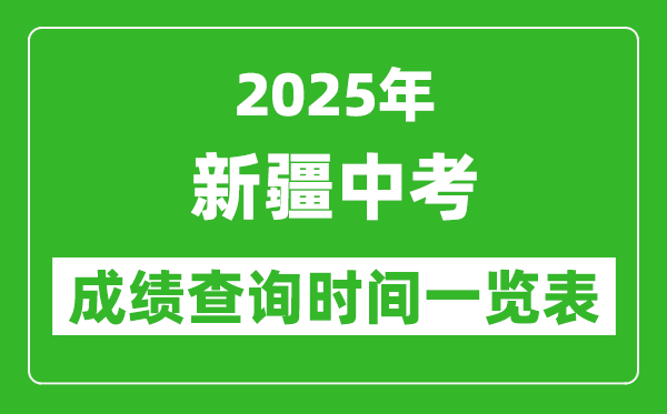 2025年新疆各市中考成績查詢時(shí)間一覽表