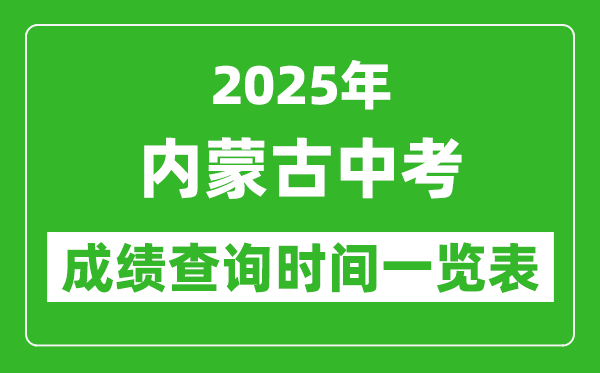 2025年內蒙古各市中考成績查詢時間一覽表