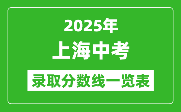 2025年上海中考錄取分數線一覽表(含歷年分數線)