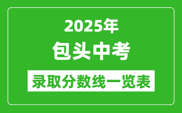 2025年包頭中考錄取分數線一覽表(含歷年分數線)