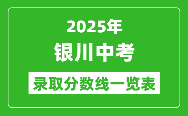 2025年銀川中考錄取分數(shù)線一覽表(含歷年分數(shù)線)