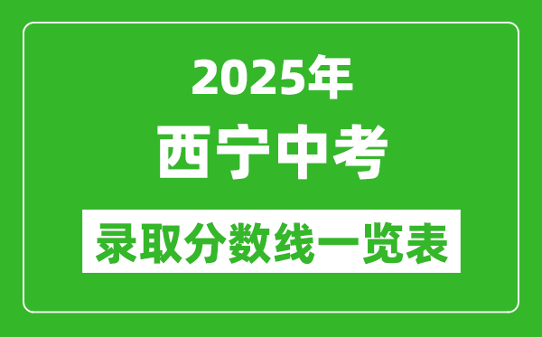 2025年西寧中考錄取分數線一覽表(含歷年分數線)