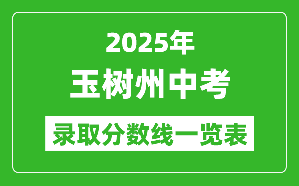 2025年玉樹州中考錄取分數線一覽表(含歷年分數線)