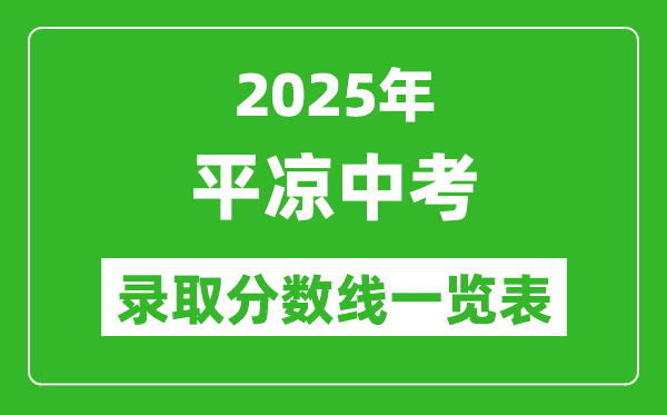 2025年平涼中考錄取分數線一覽表(含歷年分數線)