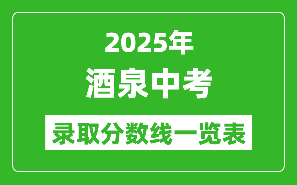 2025年酒泉中考錄取分數線一覽表(含歷年分數線)