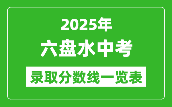 2025年六盤水中考錄取分數線一覽表(含歷年分數線)