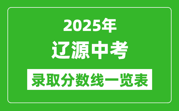 2025年遼源中考錄取分數線一覽表(含歷年分數線)