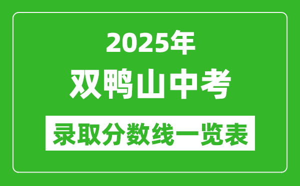 2025年雙鴨山中考錄取分數線一覽表(含歷年分數線)