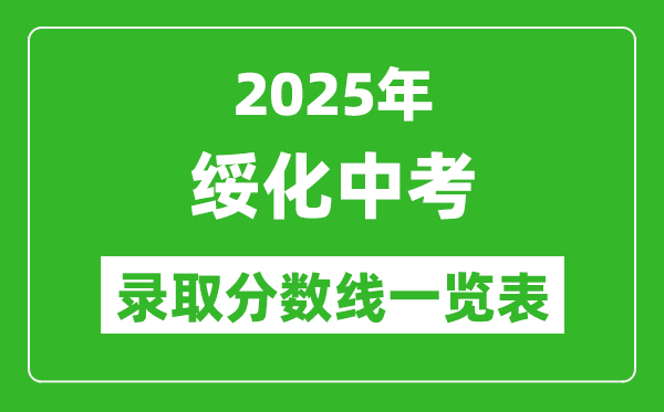 2025年綏化中考錄取分數線一覽表(含歷年分數線)
