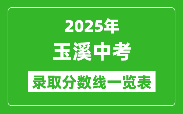 2025年玉溪中考錄取分數線一覽表(含歷年分數線)
