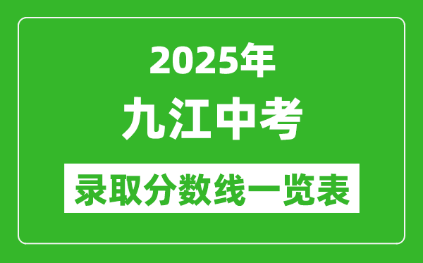 2025年九江中考錄取分?jǐn)?shù)線一覽表(含歷年分?jǐn)?shù)線)