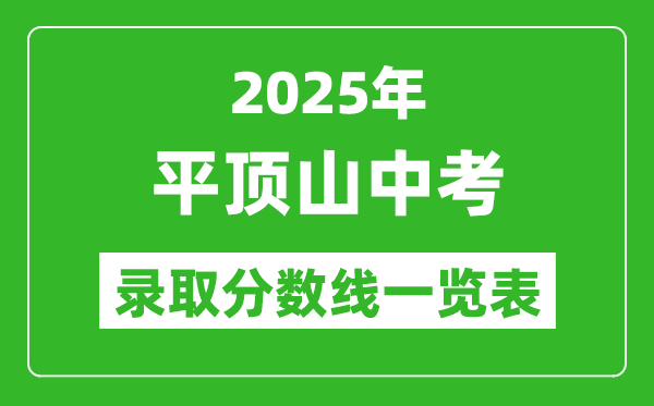 2025年平頂山中考錄取分數線一覽表(含歷年分數線)