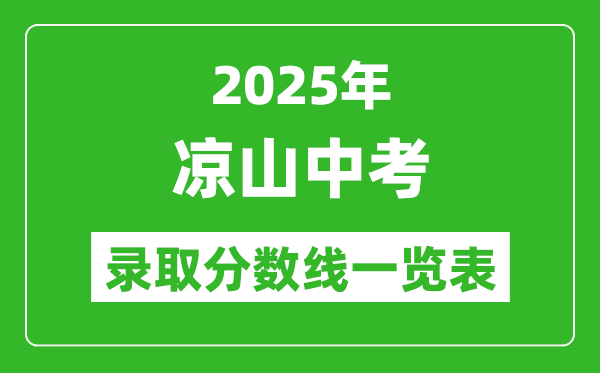 2025年涼山中考錄取分數線一覽表(含歷年分數線)
