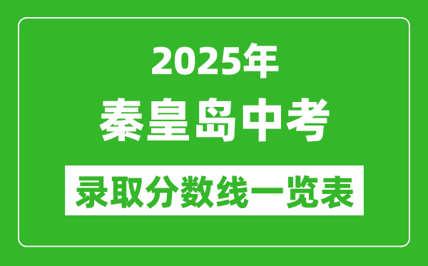 2025年秦皇島中考錄取分數線一覽表(含歷年分數線)