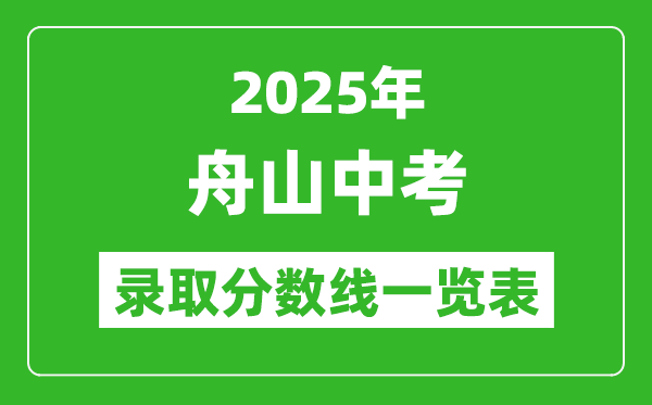 2025年舟山中考錄取分數線一覽表(含歷年分數線)