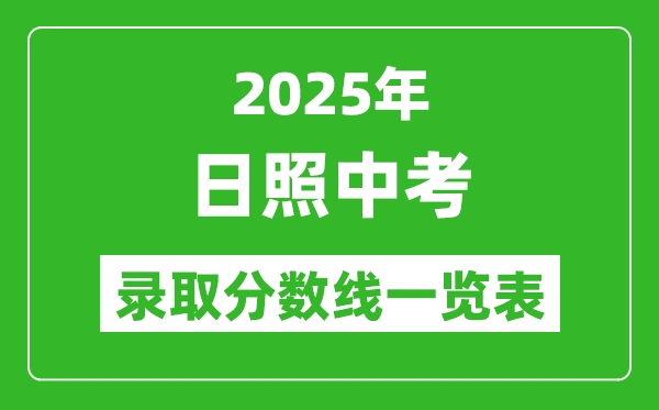2025年日照中考錄取分數線一覽表(含歷年分數線)