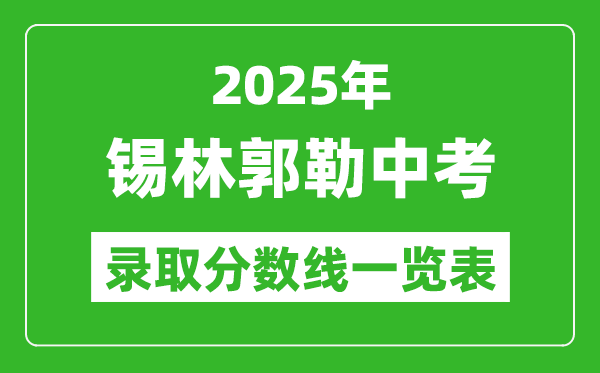 2025年錫林郭勒盟中考錄取分數線一覽表(含歷年分數線)