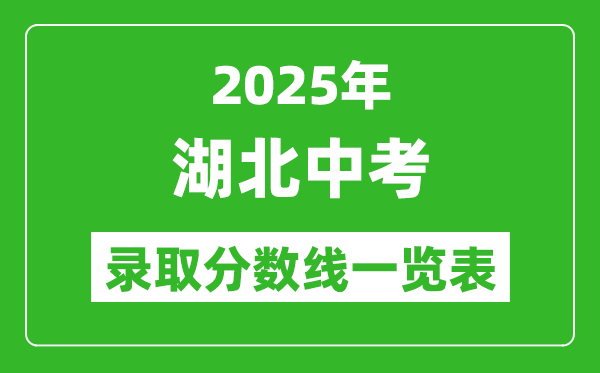 2025湖北省各市中考錄取分數線一覽表(13市完整版)