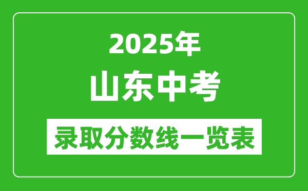 2025山東省各市中考錄取分數線一覽表(16市完整版)