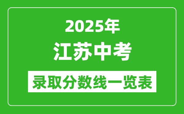 2025江蘇省各市中考錄取分數線一覽表(13市完整版)