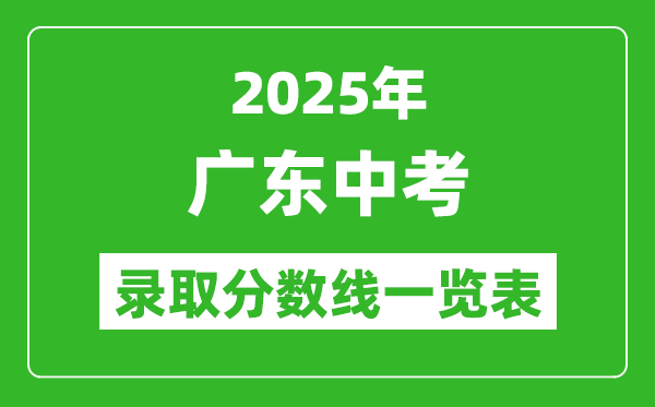 2025廣東省各市中考錄取分數線一覽表(21市完整版)