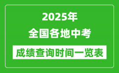 2025年中考成績查詢時間一覽表_中考成績一般什么時候公布