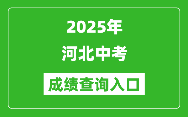 2025年河北省各市中考成績查詢入口匯總表（完整版）