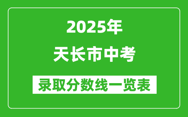 2025年天長市中考錄取分數線一覽表(含歷年分數線)