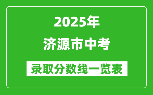 2025年濟源市中考錄取分數線一覽表(含歷年分數線)