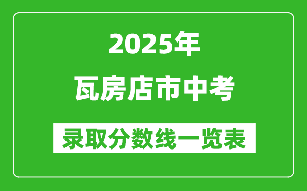 2025年瓦房店市中考錄取分數線一覽表(含歷年分數線)