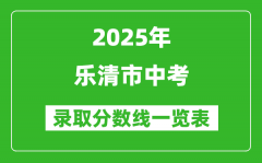 2025年樂清市中考錄取分數線一覽表(含歷年分數線)