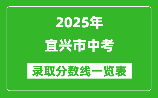 2025年宜興市中考錄取分數線一覽表(含歷年分數線)