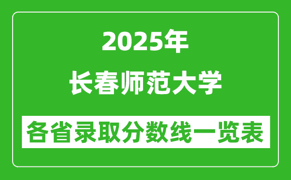 2025年長春師范大學各省錄取分數線一覽表（含2024年最低分）