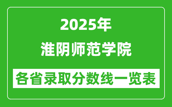 2025年淮陰師范學院各省錄取分數線一覽表（含2024年最低分）