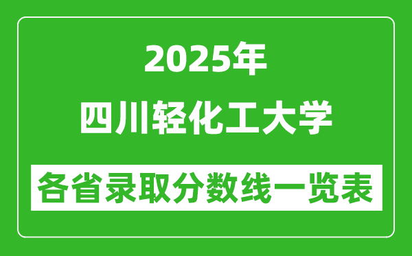 2025年四川輕化工大學各省錄取分數線一覽表（含2024年最低分）