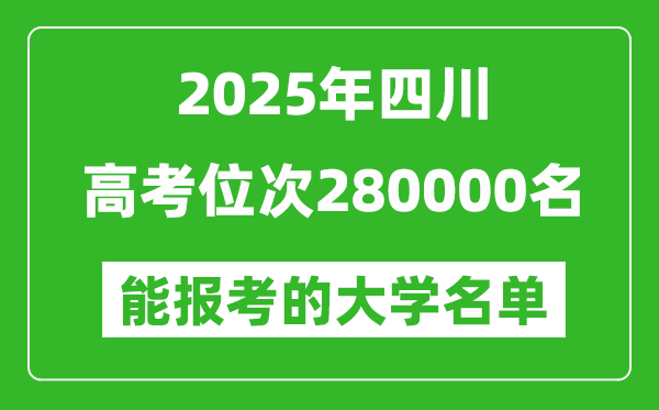 2025四川高考位次280000名能報考什么大學？附能上大學名單