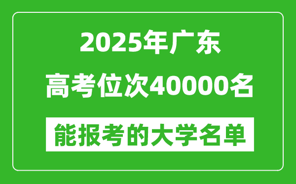 2025廣東高考位次40000名能報(bào)考什么大學(xué)？附能上大學(xué)名單