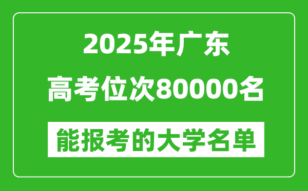 2025廣東高考位次80000名能報考什么大學？附能上大學名單