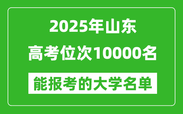 2025山東高考位次10000名能報考什么大學？附能上大學名單