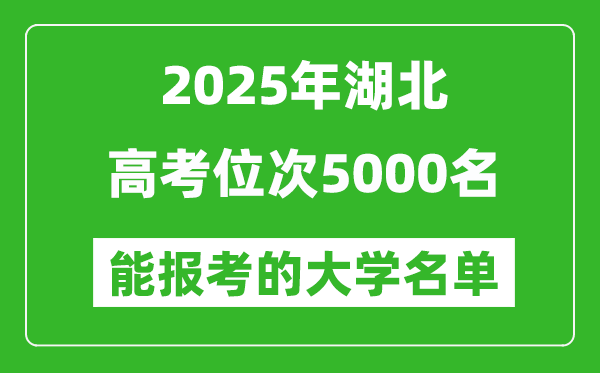 2025湖北高考位次5000名能報考什么大學？附能上大學名單