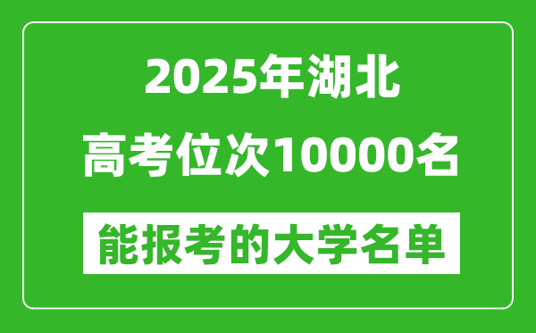 2025湖北高考位次10000名能報(bào)考什么大學(xué)？附能上大學(xué)名單