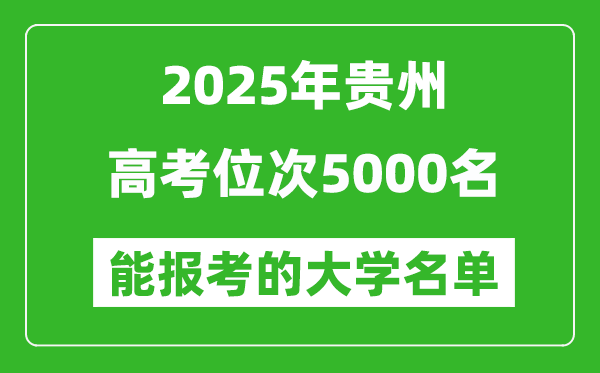 2025貴州高考位次5000名能報(bào)考什么大學(xué)?附能上大學(xué)名單